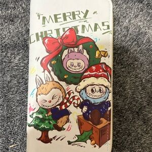 Festive Christmas Wallet with Cartoon Characters Labubu
